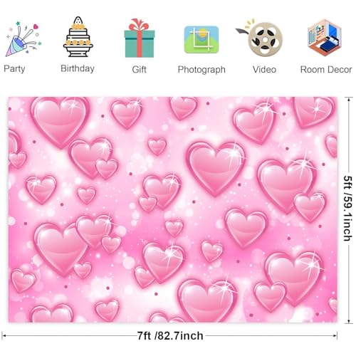 Sensfun fondo rosa corazones 7x5ft miniatura 6