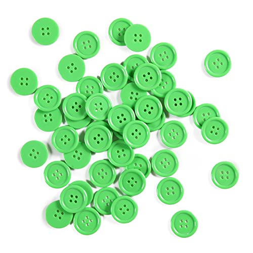 60Pcs Green Buttons Sewing Plastic Resin 1Inch Buttons For Crafts Flatback Large Green Buttons 4 Holes Diy Craft Sewing Buttons (Green 25Mm/1Inch) #TOP1