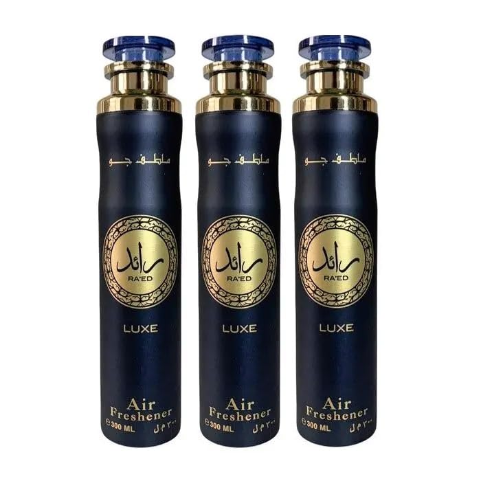 Raed Luxe Pack of 3 Air Freshern Odor Elimintaor Area Deodorizer Spray For Room, Car & Wardrobe - 300 ML