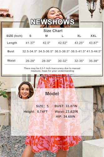 Image of Newshows Women's Pockets Wrap V Neck Floral Summer Vacation Casual Sundress | Wrinkle Free, Stretchy, Summer Beach Floral Sundress 2026, Casual Dress for Vacation, Guaduation, Side Pockets, A-line