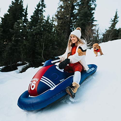 FUNBOY Giant Inflatable Snowmobile Snow Sled, Winter Snow Sled, Perfect for Holiday Adventures