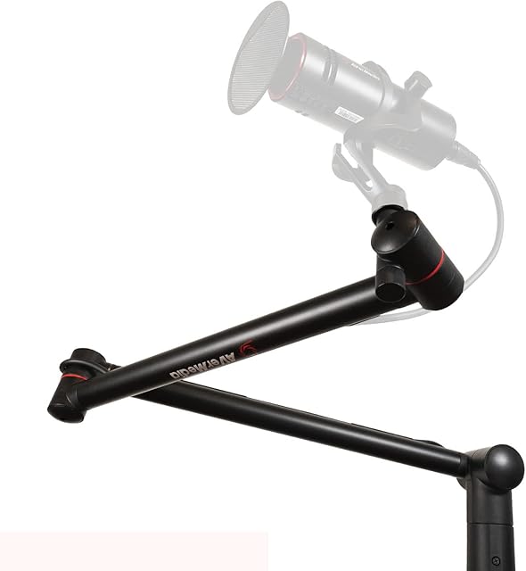AVerMedia Live Streamer ARM - Premium Broadcasting Boom Arm with Cable Management, Desk Clamp, 5/8" Thread & 1/4" Thread Adapter, Fully adjustable, Perfect for Podcasts, Streaming, Gaming, Home Office