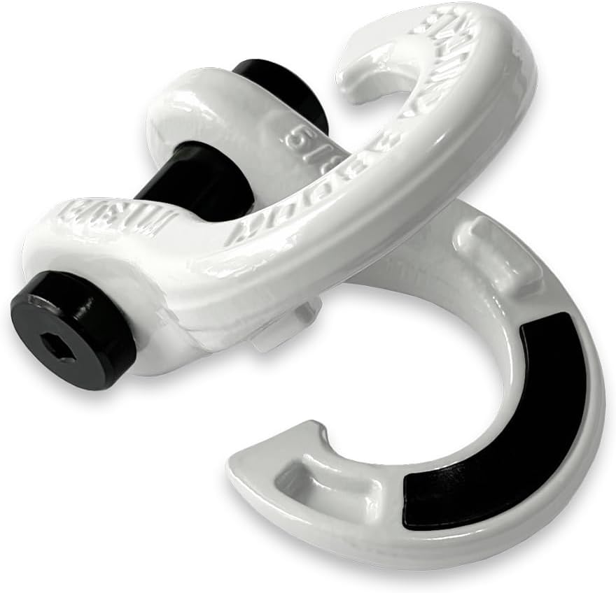 Moose Knuckle Offroad Jowl Split Shackle 5/8” | 7,000lbs Capacity - Forged Carbon Steel Shackle Fits Any 1.25 or 2.0 inch Tow Shackle Receiver Hitch Mount with 3/4” pin Pure White