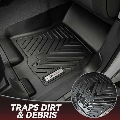 Image of YITAMOTOR Floor Mats Compatible with 2019-2024 Dodge Ram 1500 Crew Cab (New Body), with 1st Row Bucket Seats, No Rear Under Seat Storage Box, Custom Fit Floor Liners 1st & 2nd Row
