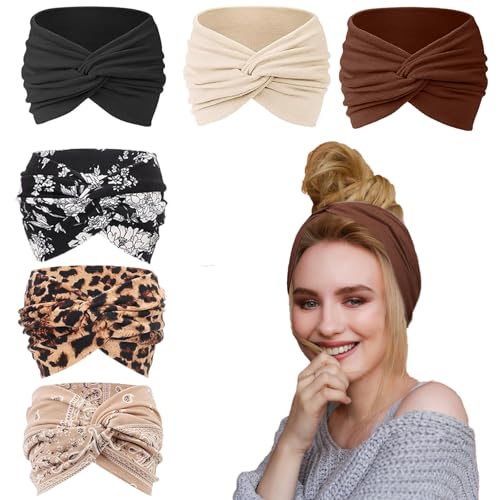 Hair Bands for Women, Wide Headbands, Soft Stretchy Fabric H
