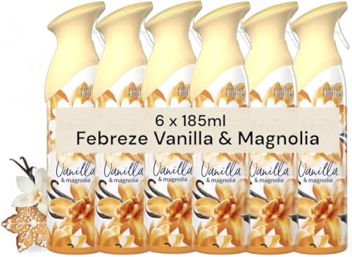 Air Freshener Bathroom and Room Freshener Air Mist, 6 x 185ml VANILLA MAGNOLIA