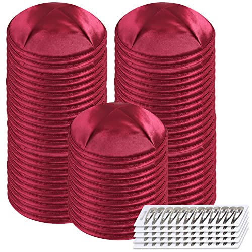 Image of Zion Judaica Deluxe Satin Kippah Yarmulkes for Kids Teens & Adults Skullcaps 6.25 inch Multi-Color Options 4 Panel Design