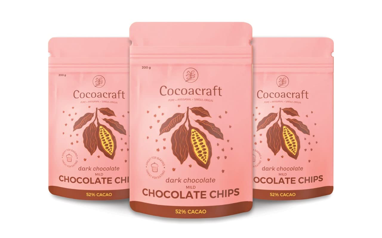 See full amazon price history chart for Cocoacraft 52% Mild Dark Couverture Chocolate Chips | 100% Natural | Handmade Artisinal Choco Chips from Kerala for Cakes, Cookies, Brownies, Pancakes, Ice Creams |Baking, Decoration & Toppings| Pack of 3 (200g x 3) Cocoacraft 52% Mild Dark Couverture Chocolate Chips | 100% Natural | Handmade Artisinal Choco Chips from Kerala for Cakes, Cookies, Brownies, Pancakes, Ice Creams |Baking, Decoration & Toppings| Pack of 3 (200g x 3) (B0BHKYJZFR) Amazon Price History, Amazon Price Tracker