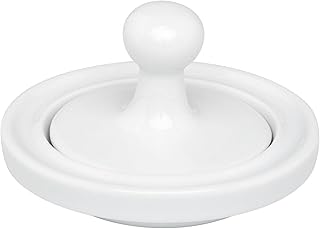 HIC Kitchen Flying Saucer Mortar and Pestle, Fine Porcelain, 4-Inch, Wide Pestle Herb Spice Grinder and Pill Crusher