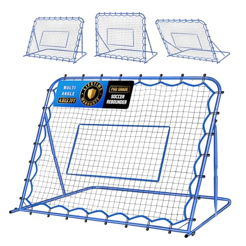 Winthai 4.8x3.7FT Soccer Baseball Rebounder Net, Quick-Switch Angle Soccer Pitchback Volleyball Training for Control, Passing Practice, Easy Setup Rebounder Gifts & Equipment for Kids,Teens & Adults