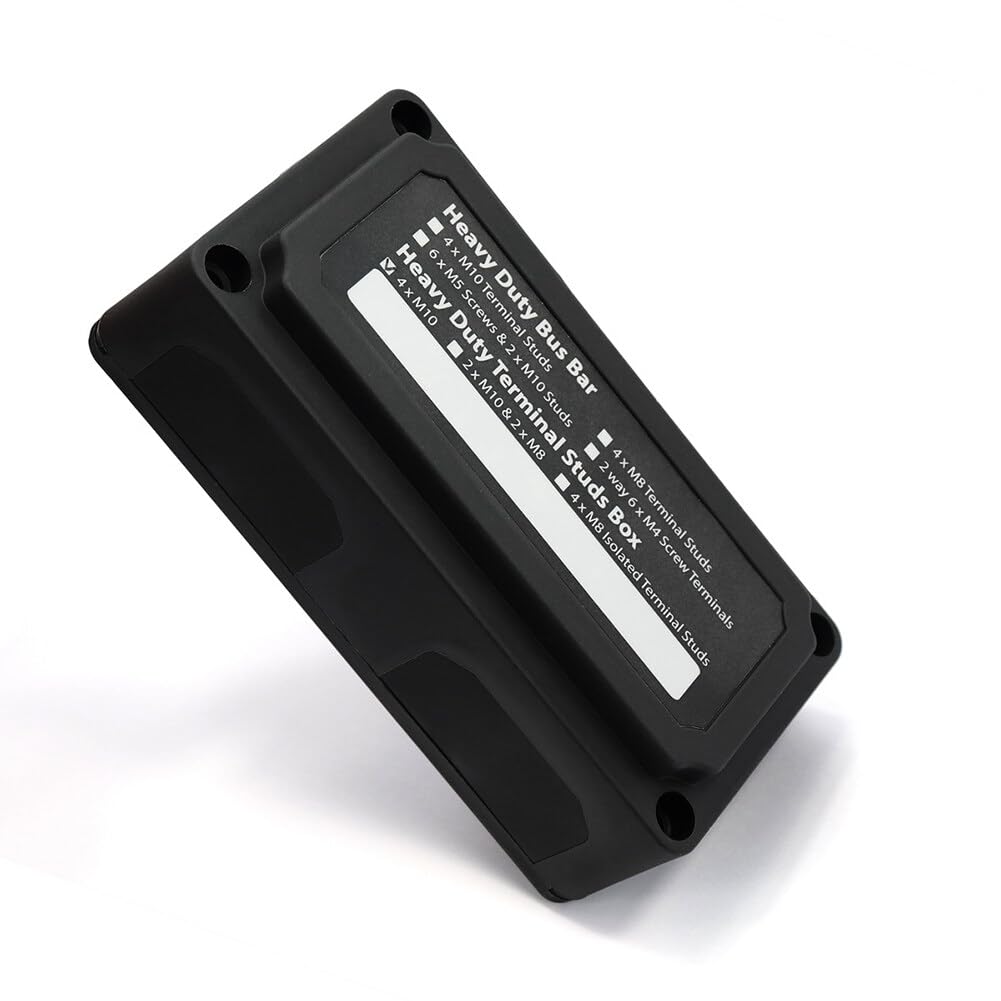 200 Amp Power Distribution Block Bus Bar,DC48V M10 Post Battery Power Distribution Junction Terminal Block Bus-Bar Box Terminal Board for Car Boat RV