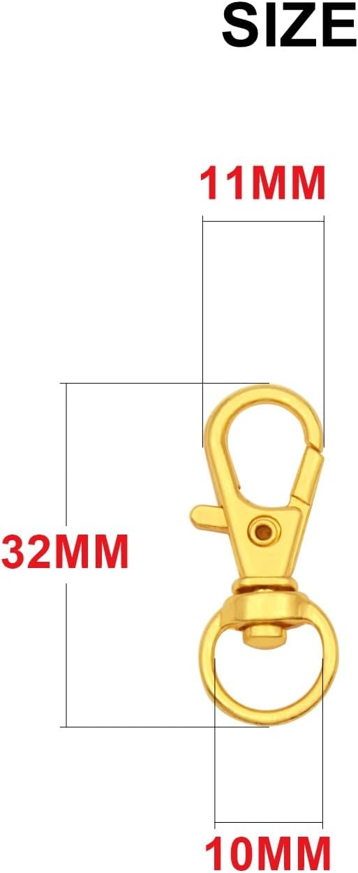 40pcs Swivel Snap Hooks Premium Metal Mix Colors Lobster Claw Trigger Clasps for Lanyard Keychain Rings Bag Purse Tag Jewelry Making DIY Crafts Length 1.26inch(32mm) Inside Width 0.39inch(10mm)