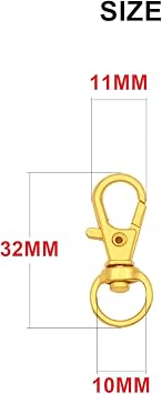 40pcs Swivel Snap Hooks Premium Metal Mix Colors Lobster Claw Trigger Clasps for Lanyard Keychain Rings Bag Purse Tag Jewelry Making DIY Crafts Length 1.26inch(32mm) Inside Width 0.39inch(10mm)