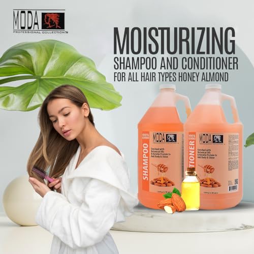 MODA Honey Almond Shampoo and Conditioner Set – 128 oz Each, 2 Gallon Bulk Hair Care Bundle – Moisturizing Salon Backbar Refills for Hotels, Airbnb, Salons & Dispensers image 5