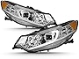 [For 2009-2014 Acura CU2 TSX] OLED Neon Tube Chrome Housing Projector Headlight Housing Headlamp Assembly Replacement, Driver & Passenger Side