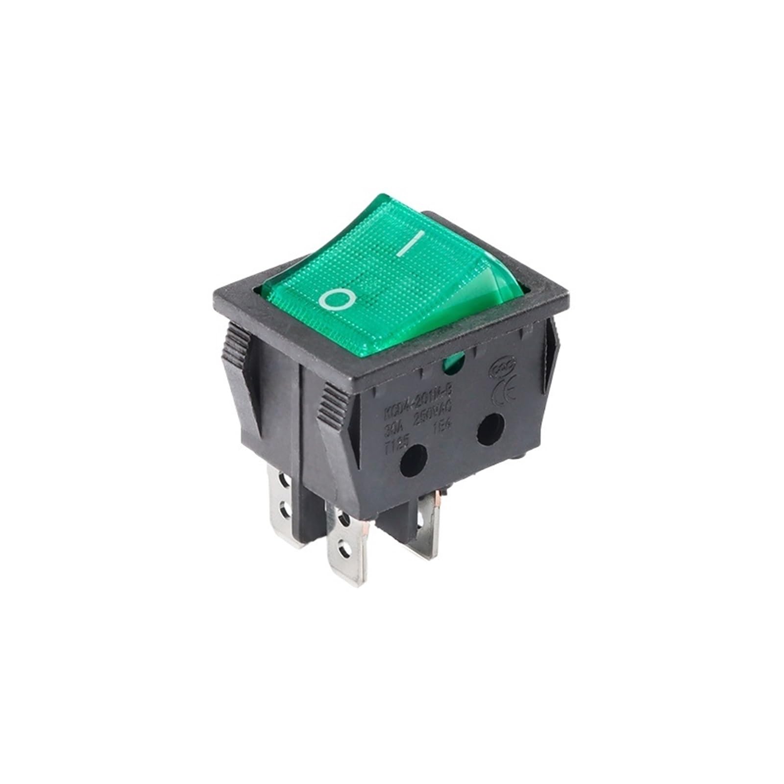 Interrupteur à bascule KCD4 4P LED verte 30A 250V en contact argent - 7