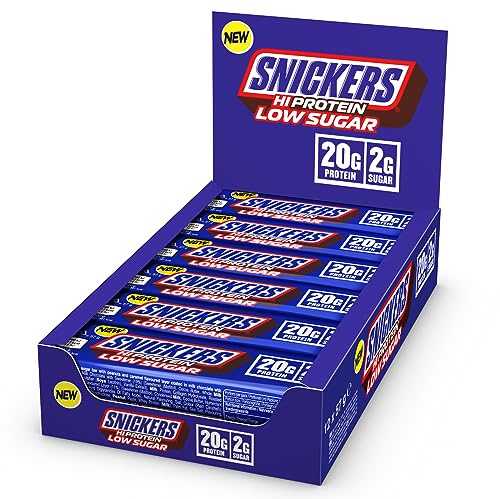 Snickers - Milk Chocolate Low Sugar Protein Bars | 12 x 57g Pack, Only 2g of Sugar per bar, Hi Protein Energy Snack, 20g Protein Snickers - Milk Chocolate Low Sugar Protein Bars | 12 x 57g Pack, Only 2g of Sugar per bar, Hi Protein Energy Snack, 20g Protein