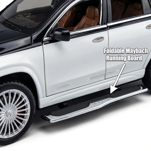 Image of Mercedes-Maybach GLS 600 1:24 Scale Die-Cast Car Model - Illuminated Grille Starry Sky Sound Light Pull-Back Alloy Two-Tone Luxury SUV Collectible