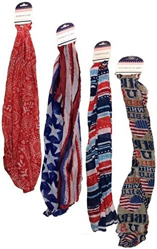 Patriotic Stylish Fashion Scarves, Pack of 3