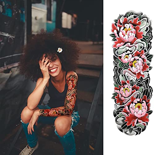 Aresvns Large Temporary Tattoo For Adults,Temporary Sleeve Tattoo For Men And Women L19“Xw7”(12 Sheets) #TOP1