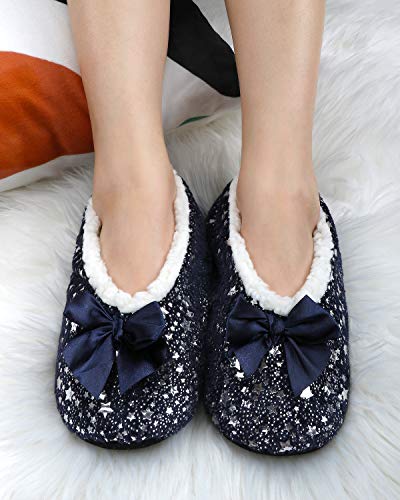 Image of DICUIRD Slipper Socks For Women With Grippers, Fuzzy With Non Slip Bottoms, Cozy Warm Fuzzy Slippers