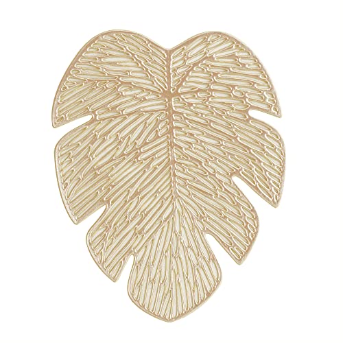 Conjunto 4 Porta-Copos de PVC Wave Dourado 13cm x 10cm - Lyor