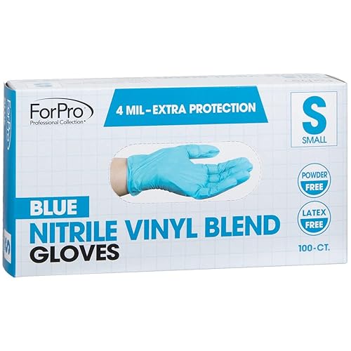 Miniatura 3 de ForPro - Guantes desechables de mezcla de vinilo de nitrilo, protección extra de 4 mil, sin polvo, sin látex, no estériles, seguros para alimentos,