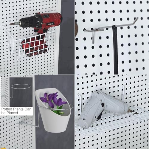 Wolnostojący organizer na narzędzia ze stalową ramą, stojak ścienny do przechowywania narzędzi i akcesoriów, 50 x 150 cm
