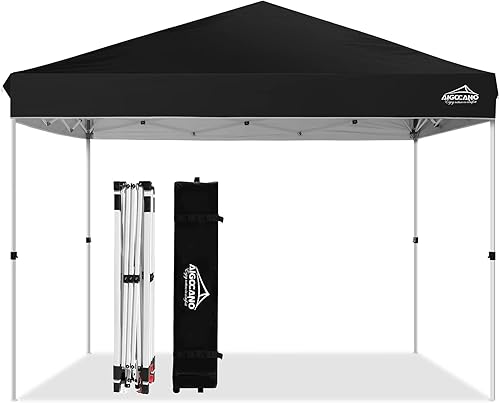 Tienda de campaña desplegable de 10 x 10 pulgadas, toldo instantáneo para exteriores para fiestas con bolsa con ruedas, color negro