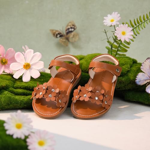 Image of PHIRAMIN Toddler Flower Girl Sandals - Girl Dress Shoes Toddler Little Kid Wedding Party