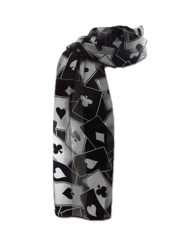 New CompanyWomens Playing Cards Poker Scarf - Black - One Size