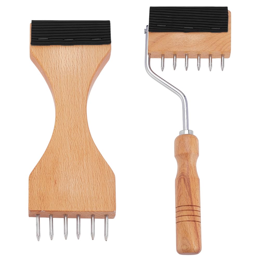 NBEADS 2 piezas de 2 estilos de cinta de madera, herramienta de reparación de tapicería, mango de madera, extractor de cinchas para tapicería, herramientas de reparación de tapicería, suministros