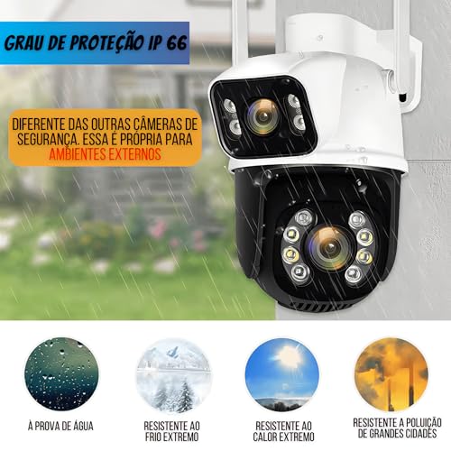 Kit 2 Câmeras De Segurança Externa Dupla Ip Prova D’ Água Wifi Hd A28 Com Visão Noturna E Infraverme