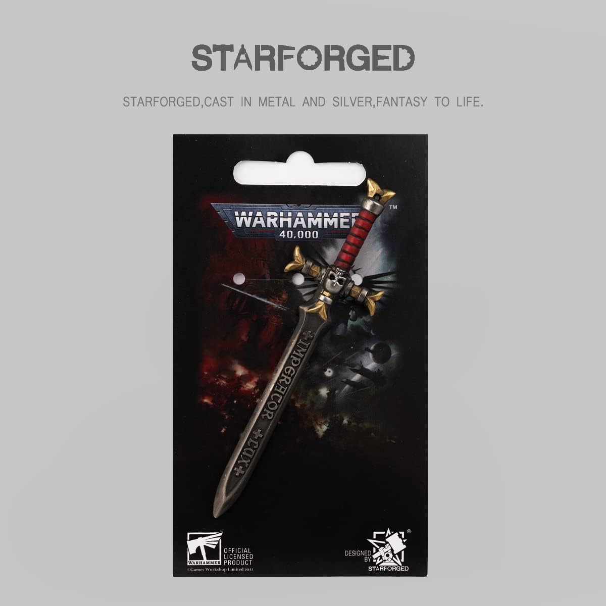 Starforged Warhammer 40000 Black Templars Emperor's Champion Men's keychain Black Sword