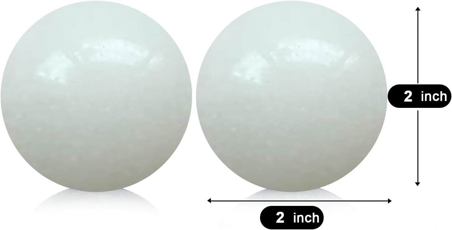 Natural Marble Baoding Chinese Meditation Balls, Stress Relief Hand Exercise Therapy Set, White X-Large-2" image 2