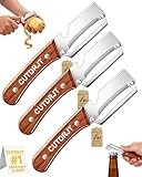 2026 New Zero Snag Wooden Kitchen Tool with Bottle Opener 2-in-1 Multifunctional Fruit Vegetable Peeler Hand Stainless Steel Cutter Slicer for Potato Apple Pumpkin Papaya Cooking Accessories