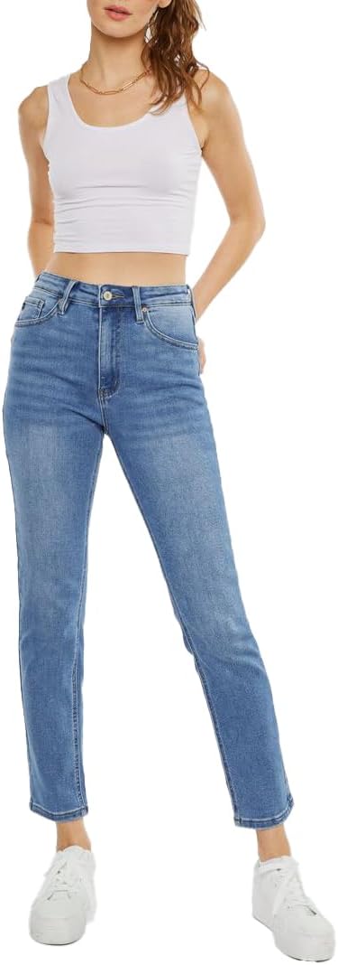 SALT TREE Kancan - Adaline High Rise Slim Straight Jeans - Essential, KC11252