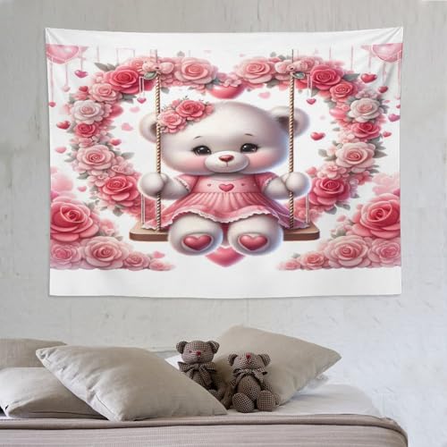Tapisserie ours rideau mural en polyester pour rechauffer l ambiance de la chambre