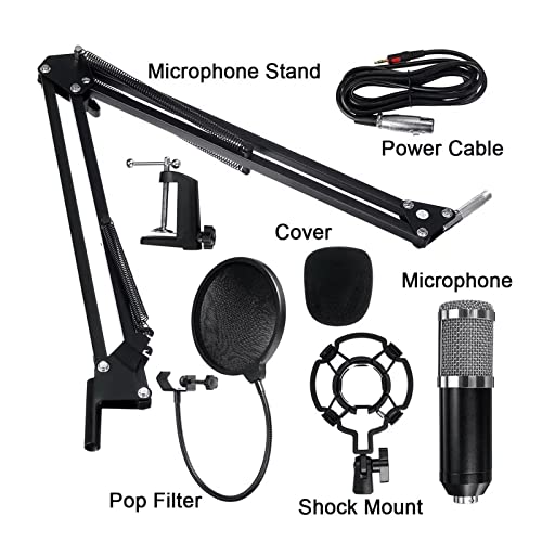 Microphone de studio condensateur bleu avec kit d'accessoires complet pour ordinateur - 8
