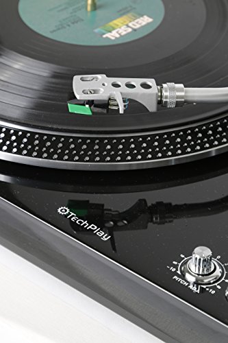 TechPlay TCP4530 Analog Turntable with Built-in Phono Pre-Amplifier, by-Pass Selecter, Auto-Return, Aluminum Platter and Direct PC Link, with Audio-Technica's AT95E Cartridge (Piano Black)