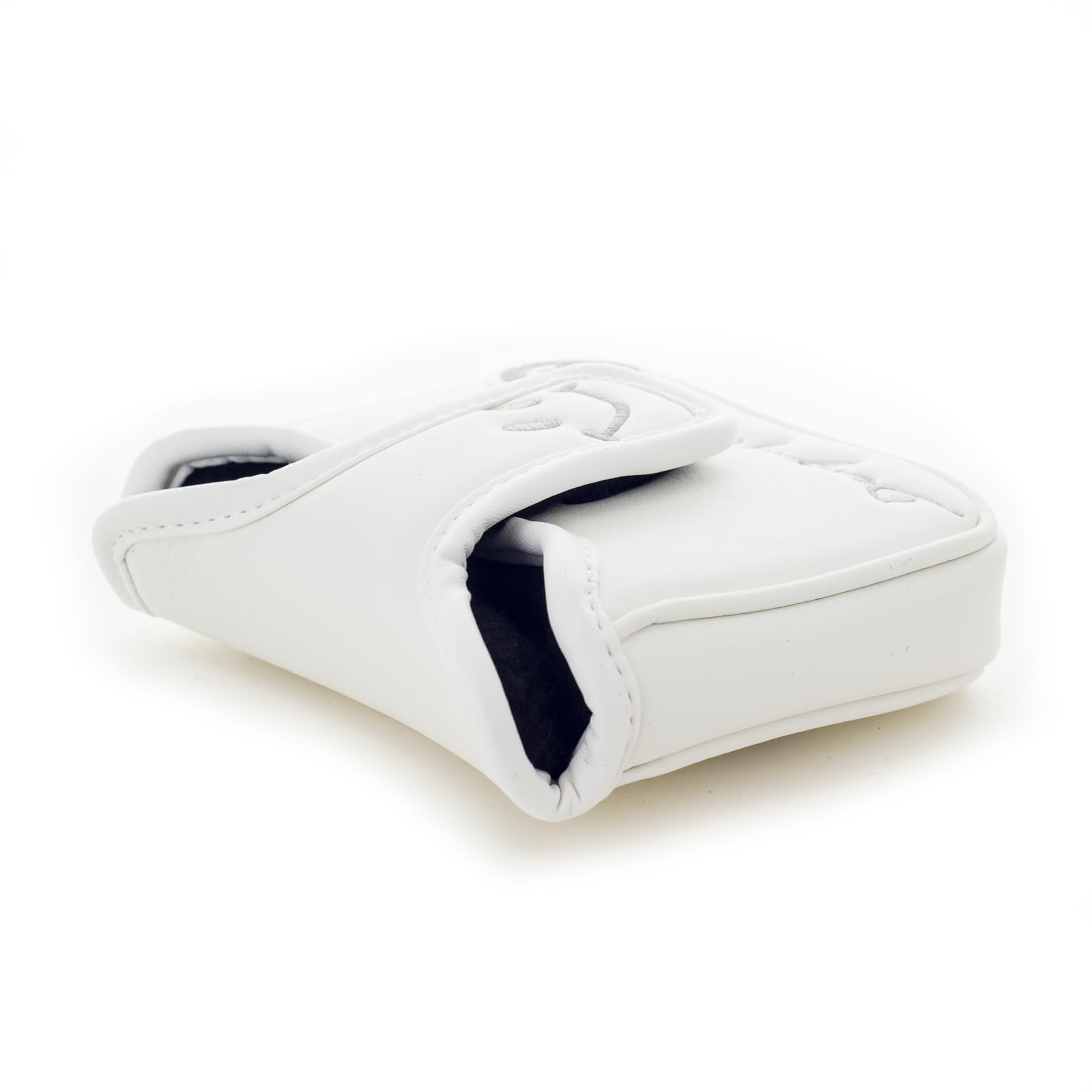 Smile Face Golf High-MOI - Funda para cabeza de putter, eje de talón, color blanco, cubierta para cabeza