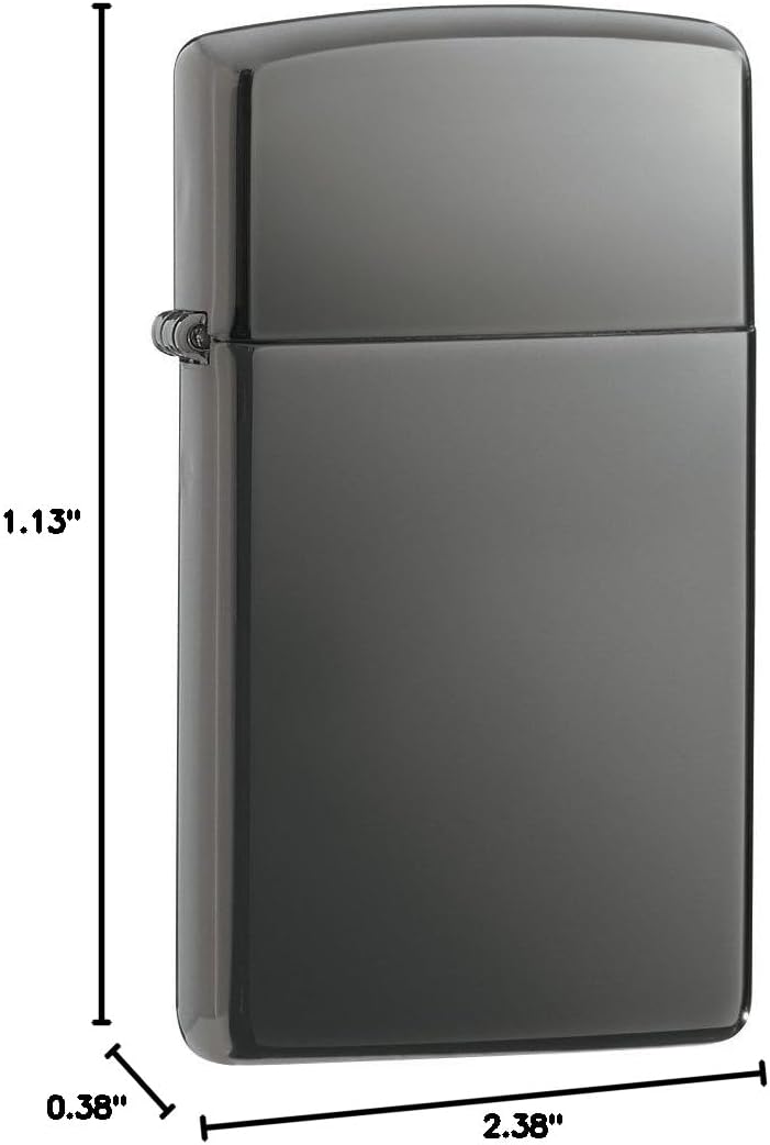 Customized Personalized Slim Zippo Windproof Oil Lighter Engraving - Christmas, Halloween & Valentines Day Gift (Black Ice)