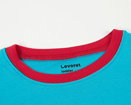 Leveret Kids Pajamas Boys & Girls Cars Trucks 2 Piece Pajama Set 100% Cotton (Size 2-14 Years)4