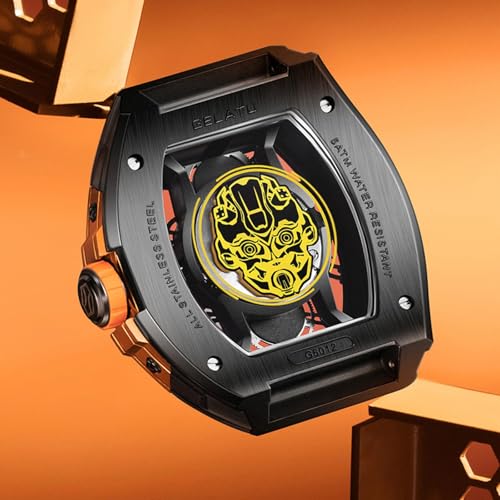 Image of OLEVS Men Automatic Watch Diamond Skeleton Mechanical Original Luxury Self Winding Wrist Watch for Men