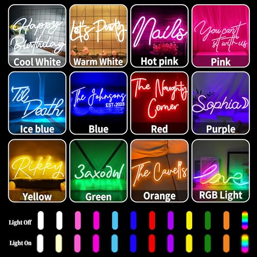 Neon-Schild BringLuck2U personalisierte LED-Leuchtschilder