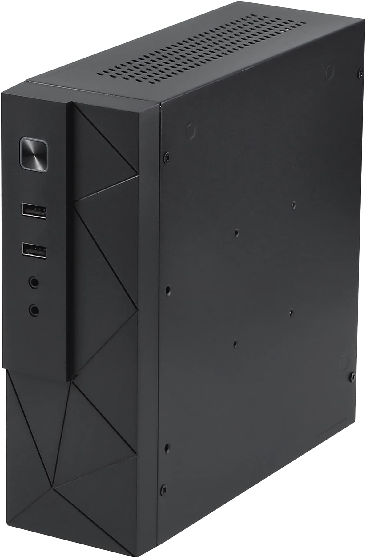 MX01 SECC Fanless Mini ITX HTPC Chassis with 3.5" Hard Drive Bay and Vertical Stand Foot (Black)