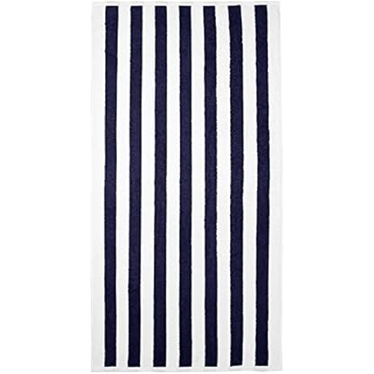 Amazon Basics - Strandtuch, Blockstreifen, Marineblau, 2er-Pack – Bild 5
