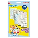 Bloc de Pegatinas con Más de 500 Pegatinas para Niños +3 Años, 7 Hojas de Pegatinas Infantiles de Varias Temáticas, Regalo para Cumpleaños, Manualidades, Decoración y Juegos - Doraemon