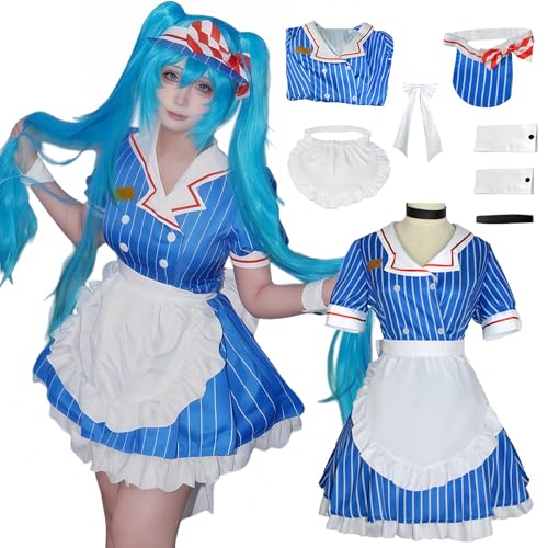 HYJXDLLS Kasane Costume Outfit Halloween Dress Aoron Dress Uniform Set (Liao*blue, 2XL)