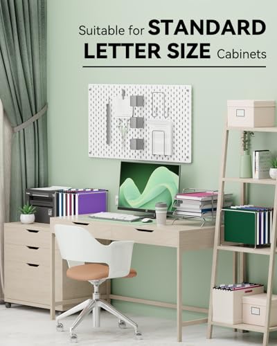 Ansook Pastas de arquivo suspensas de plástico com capacidade extra, pacote com 12 pastas suspensas